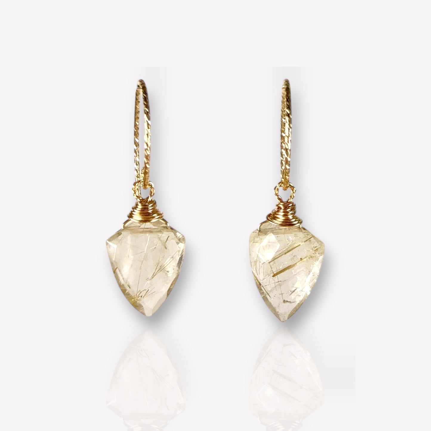 Rutilated Quartz Dangle Earrings