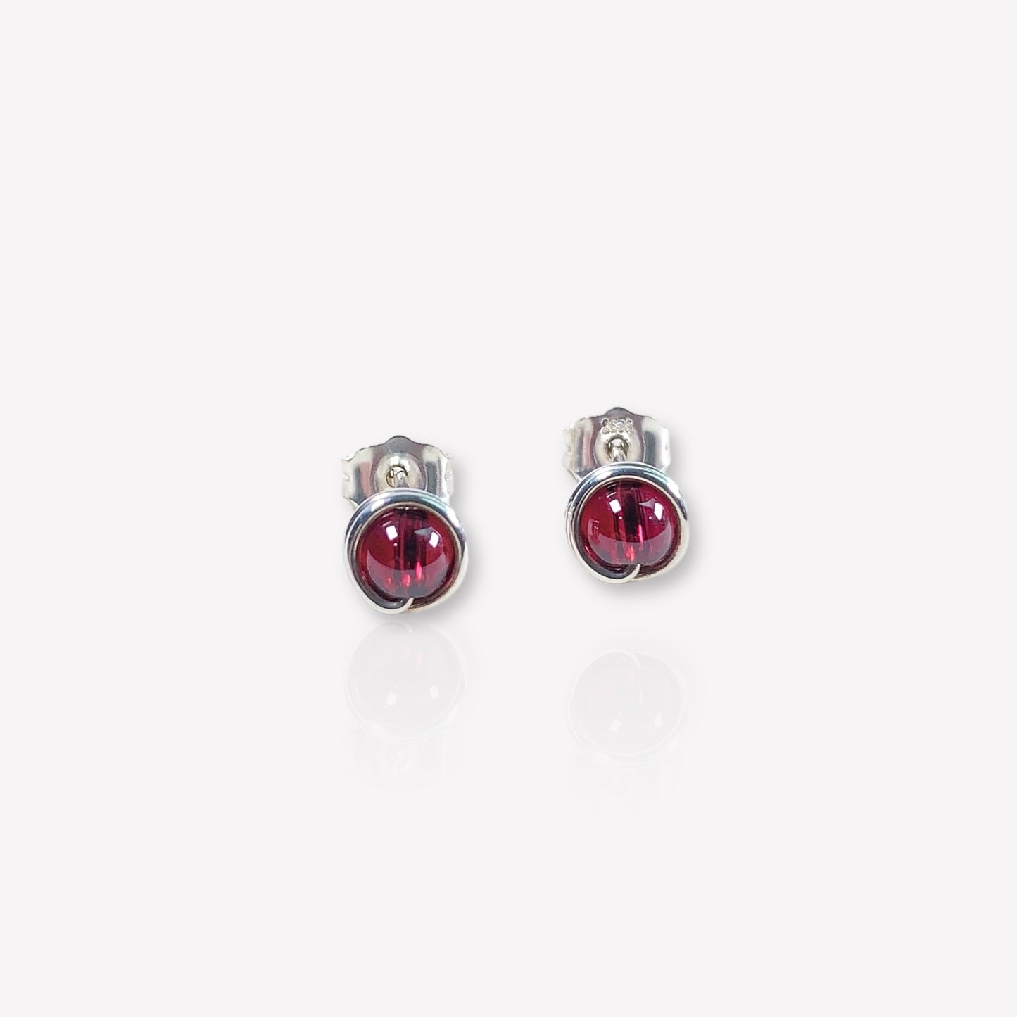 Garnet Stud Earrings / January