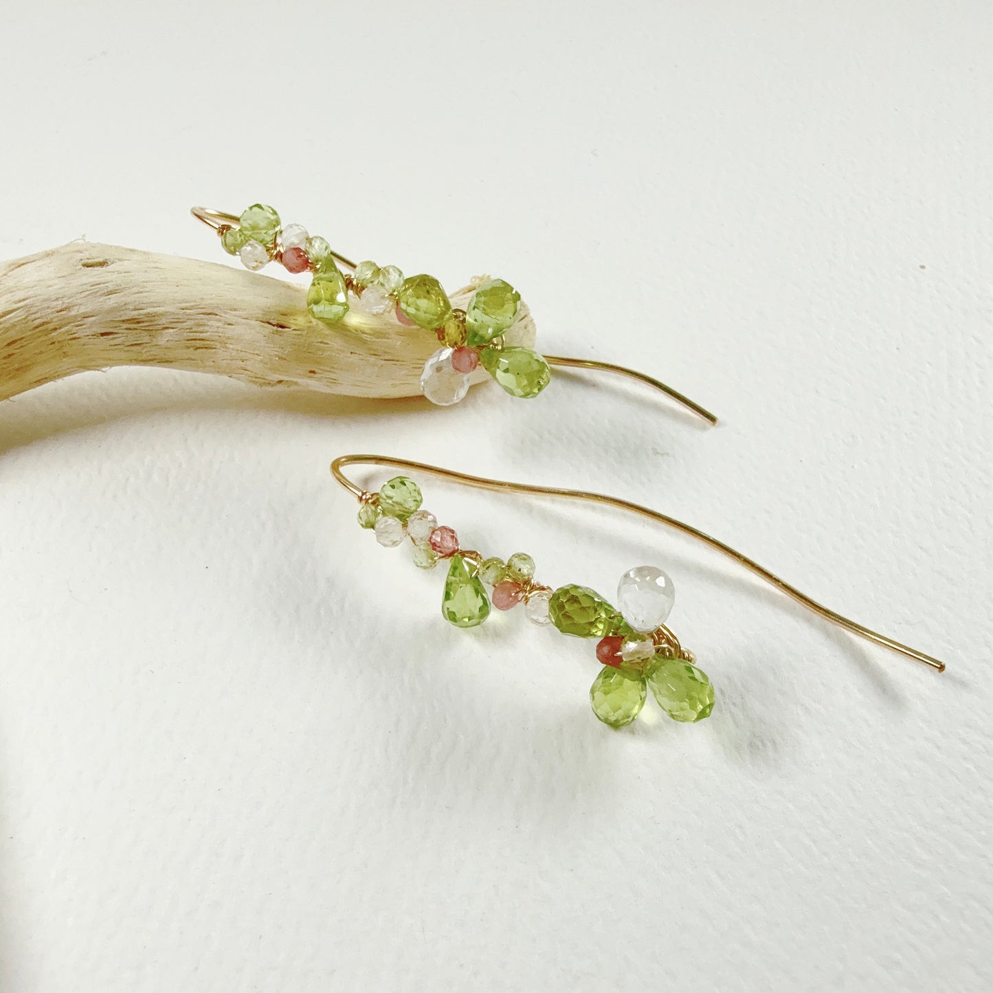 Peridot Floral Dangle Earrings