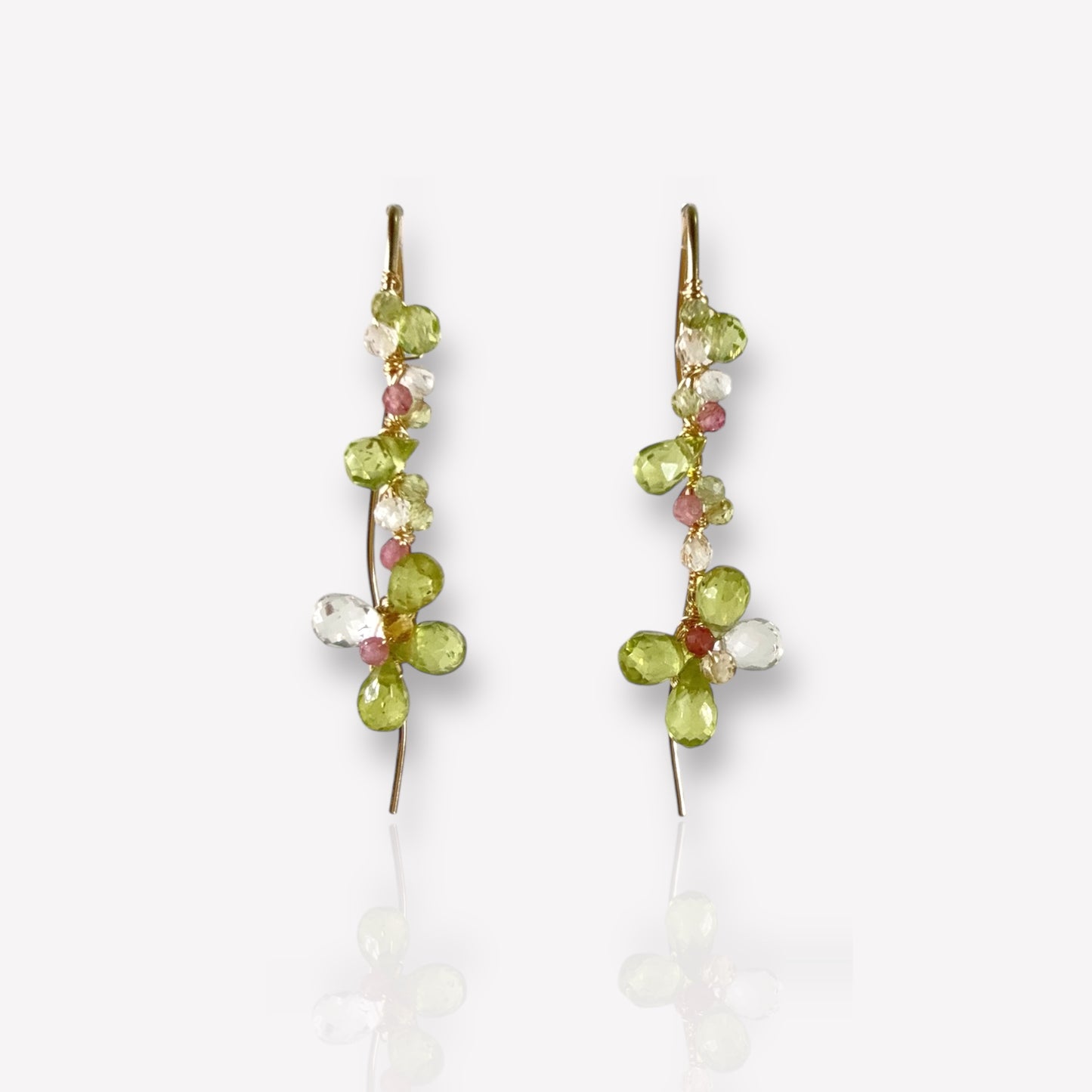 Peridot Floral Dangle Earrings