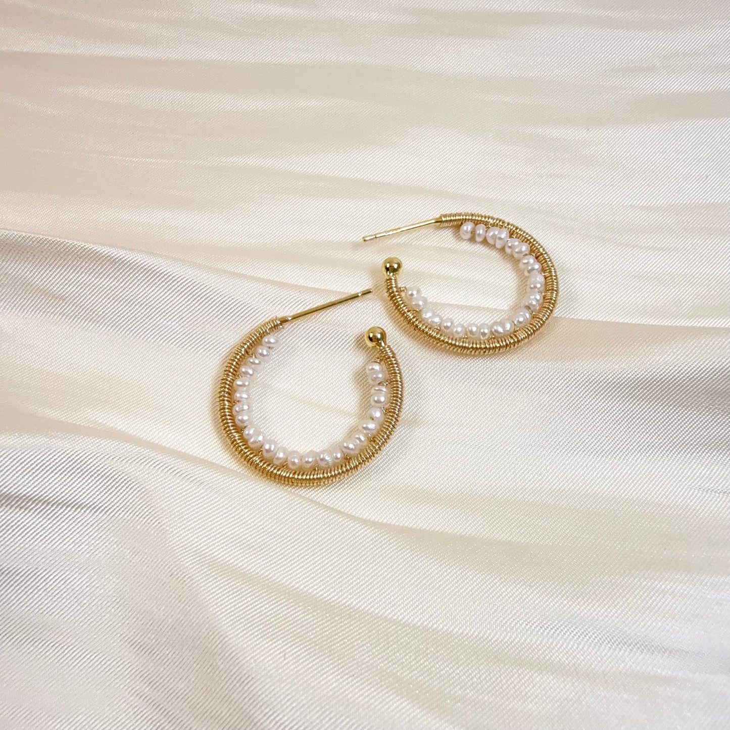 Pearl S Hoop Earrings