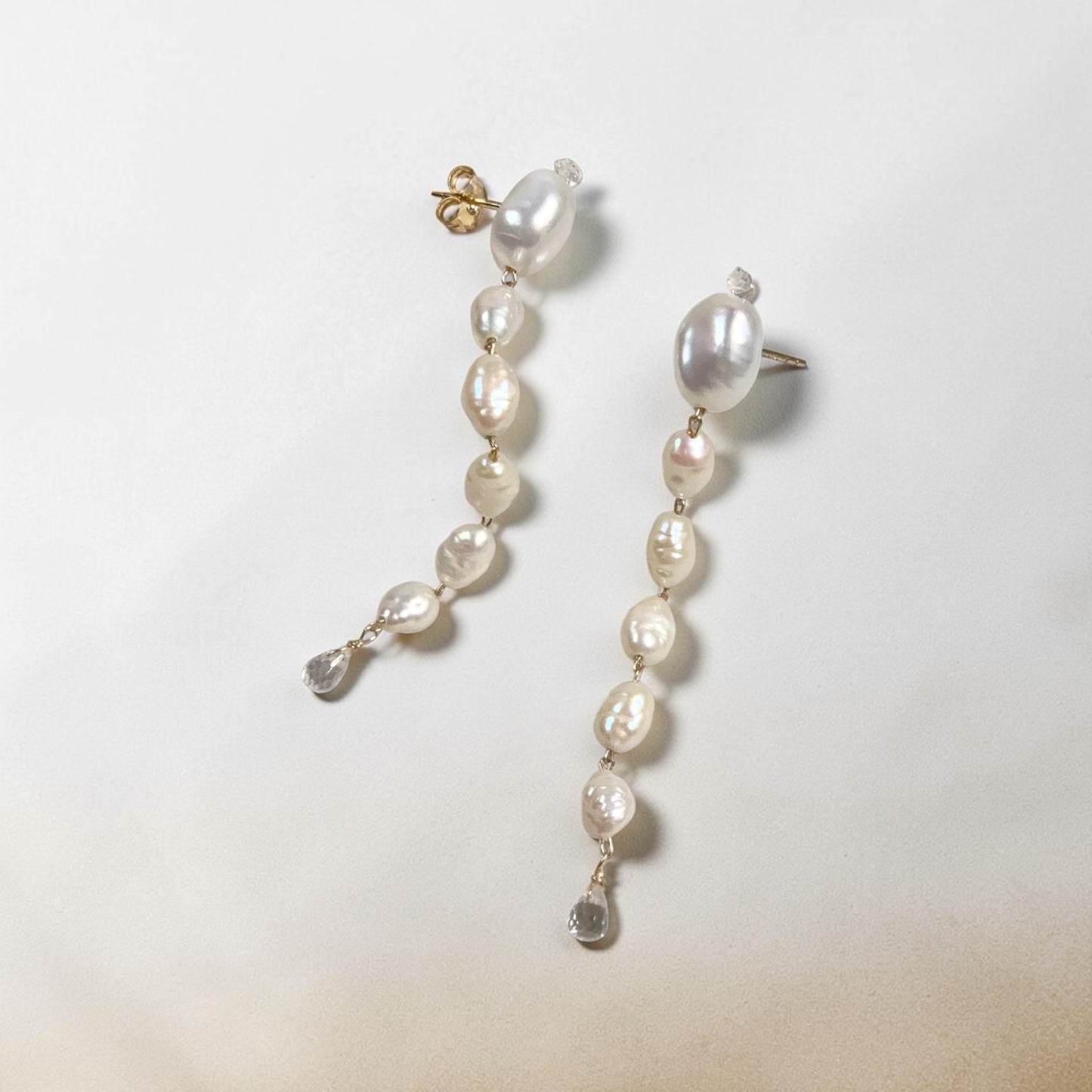 Pearl Link Dangle Earrings