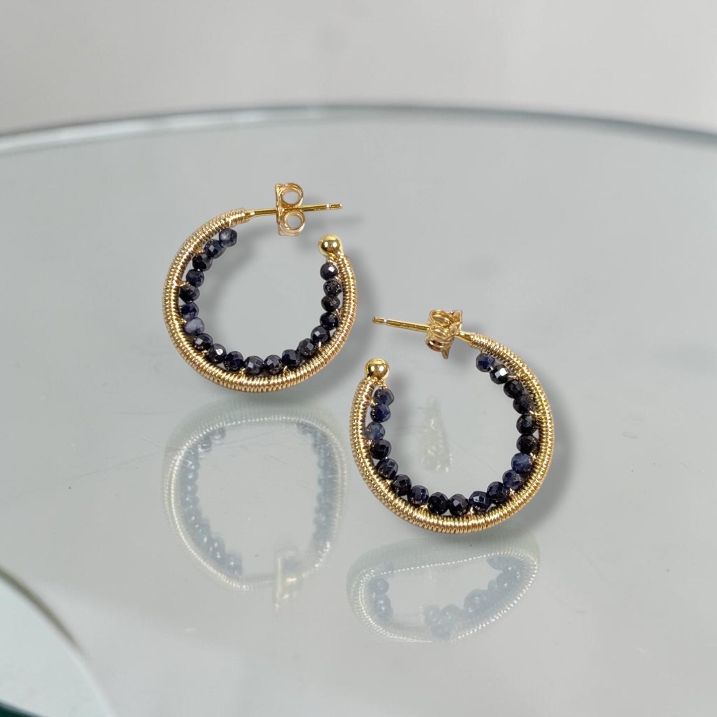 Sapphire S Hoop Earrings