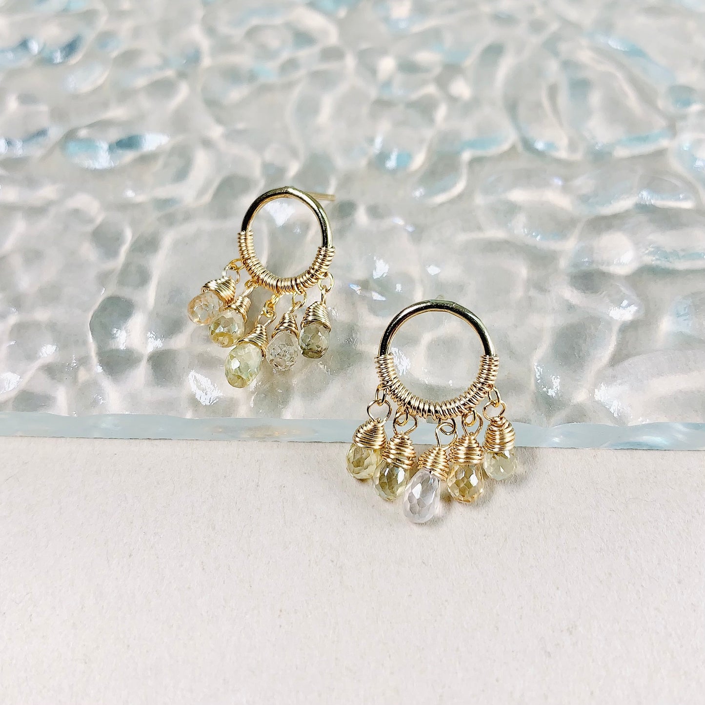 Halo Zircon Dangle Earrings