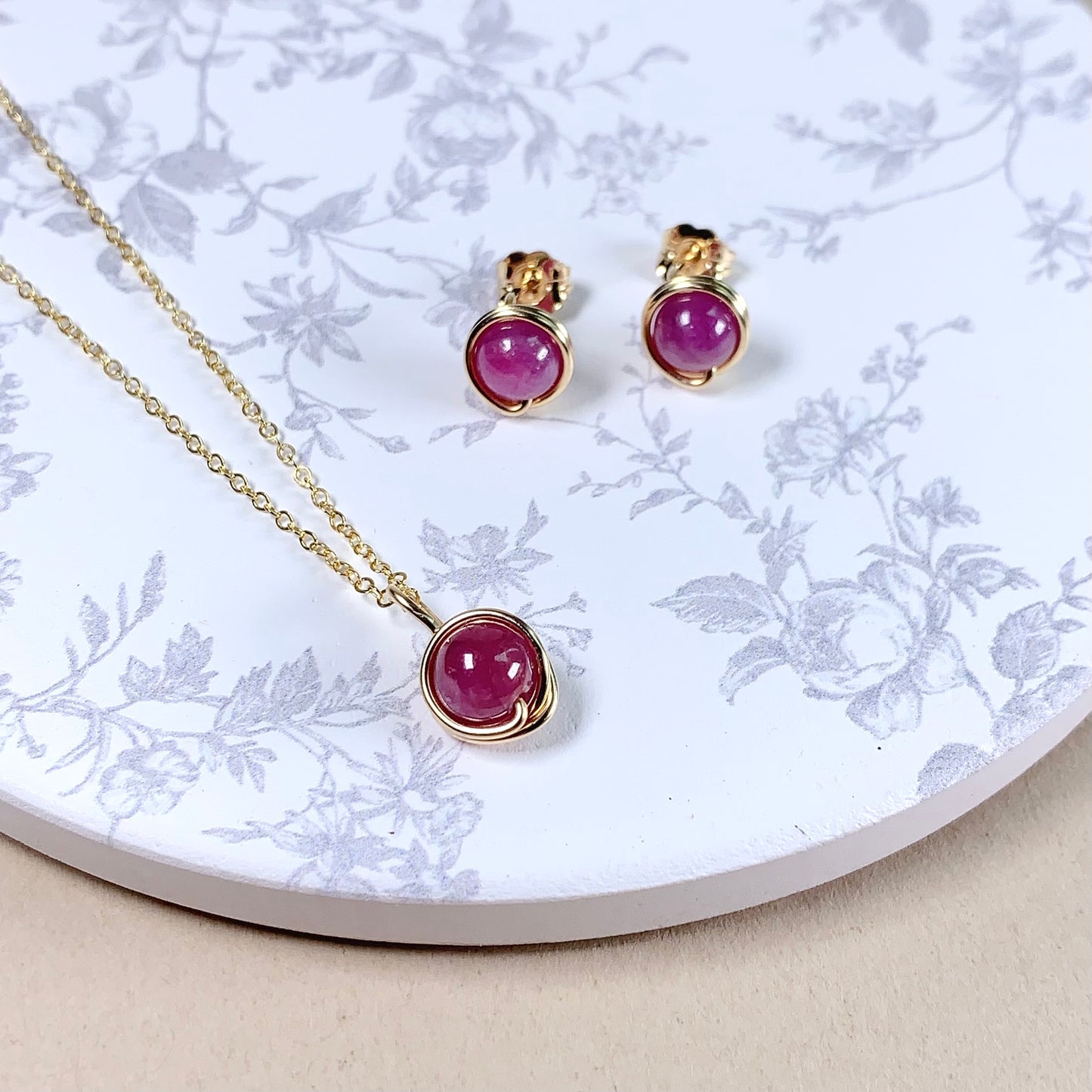 Soli Ruby Stud Earrings / July