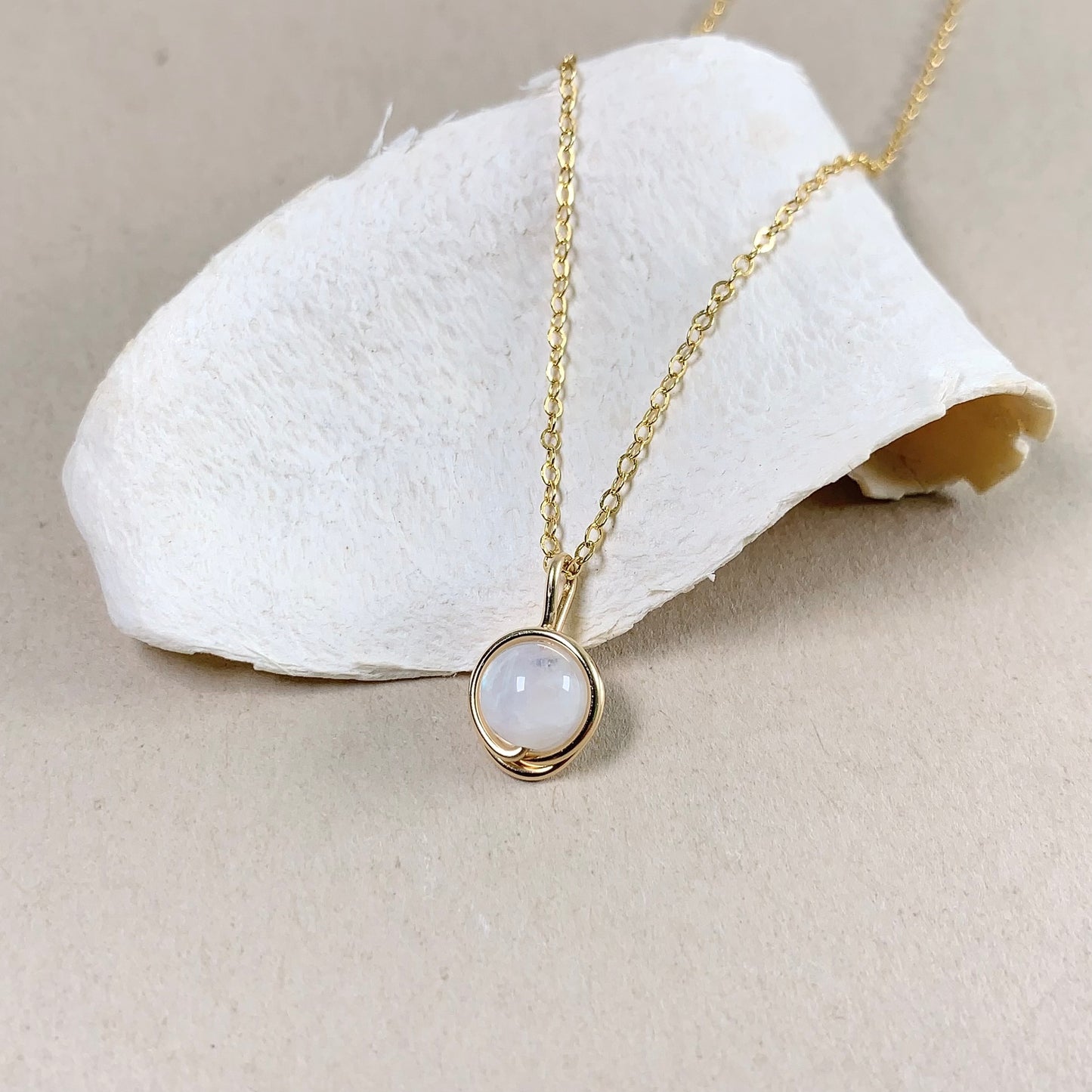 Moonstone Pendant Necklace / June