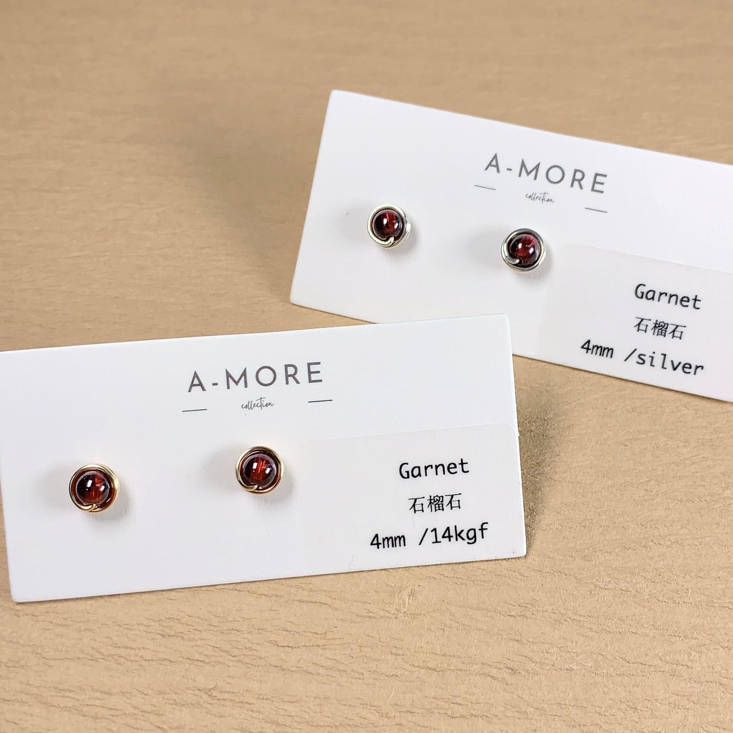 Garnet Stud Earrings / January