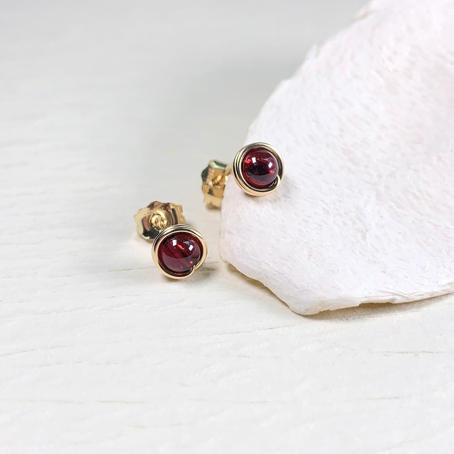 Garnet Stud Earrings / January