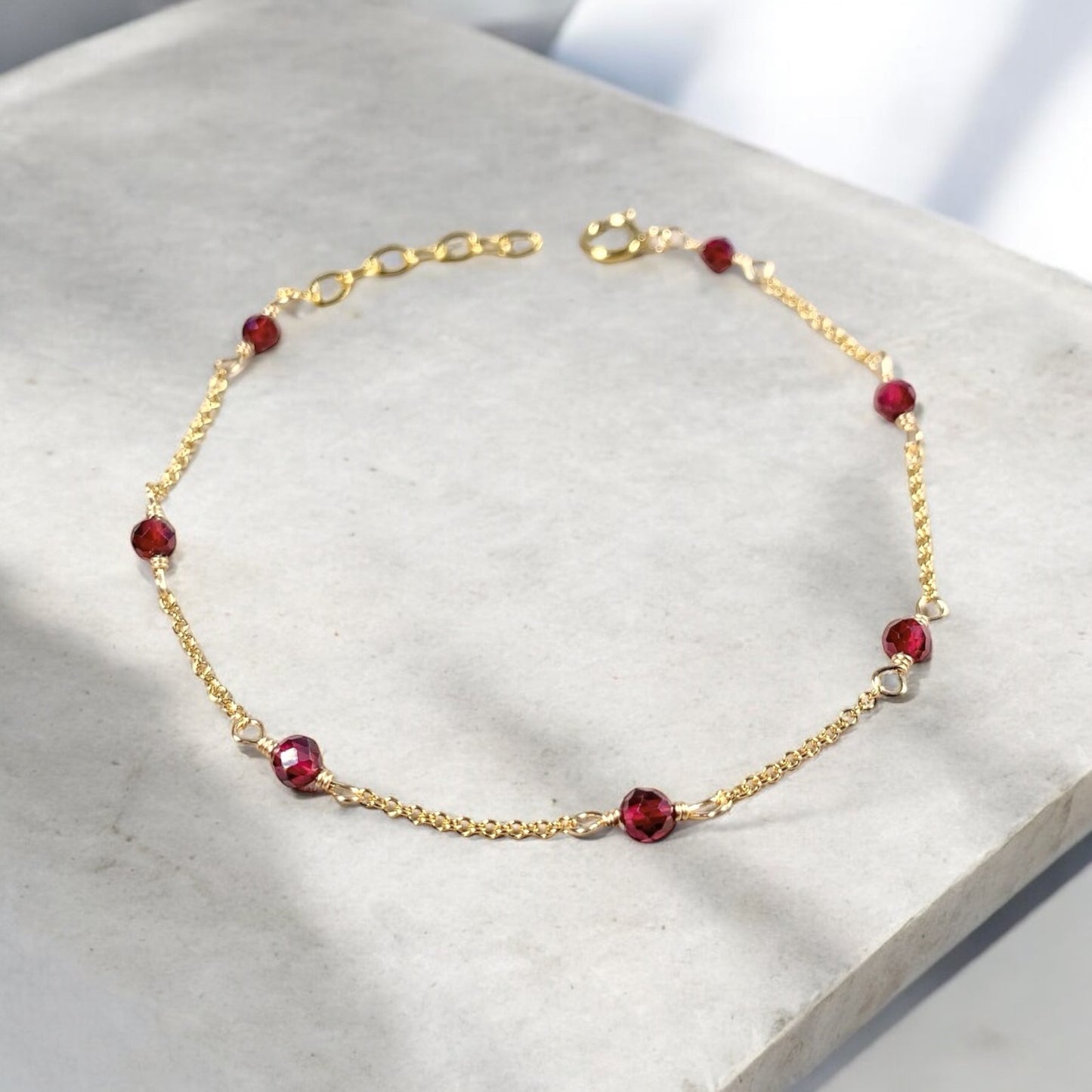Garnet by the yard Bracelet