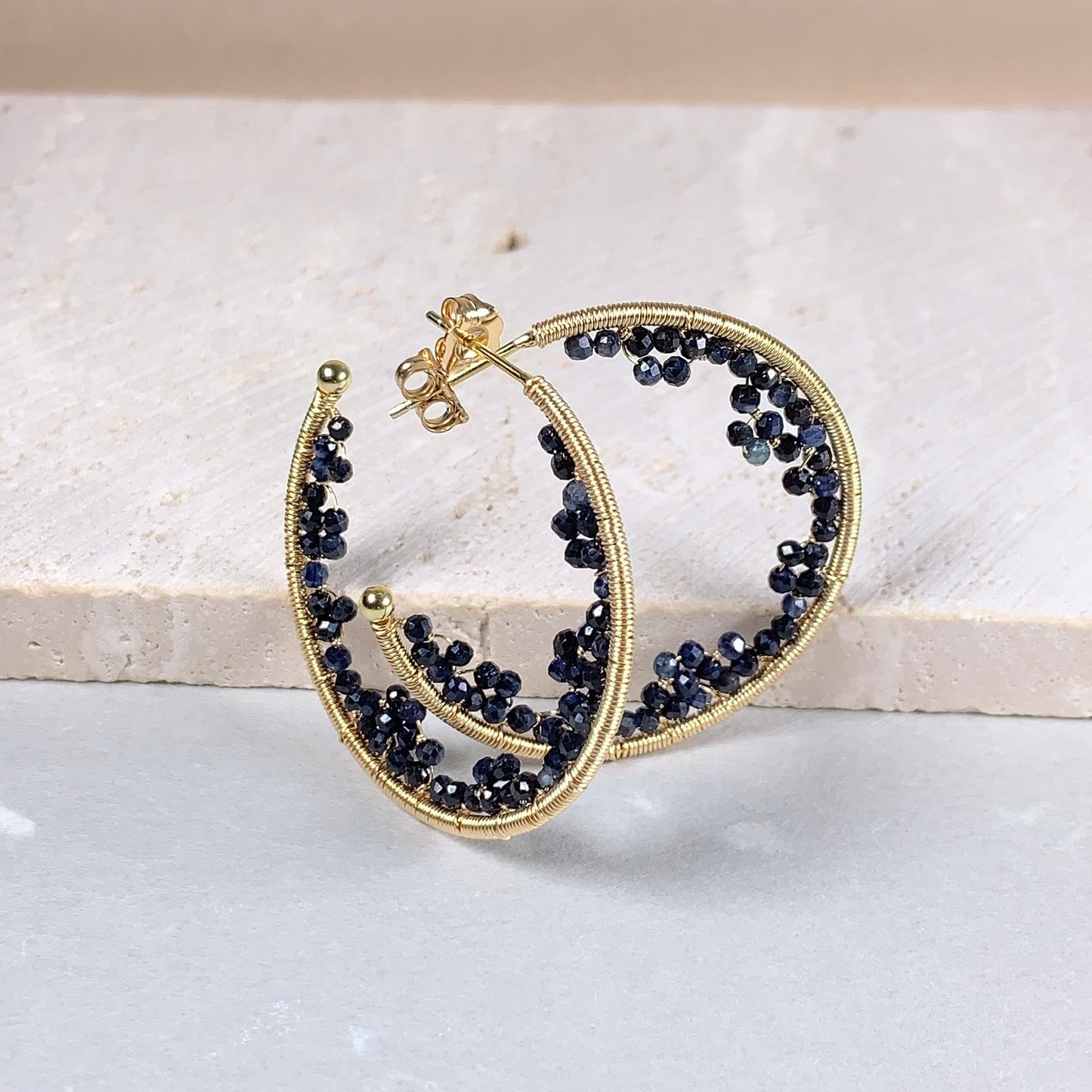 Sapphire Large Hoop Earrings