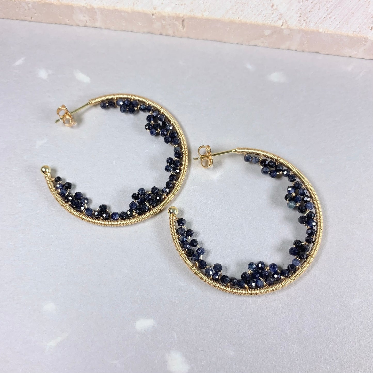 Sapphire Large Hoop Earrings