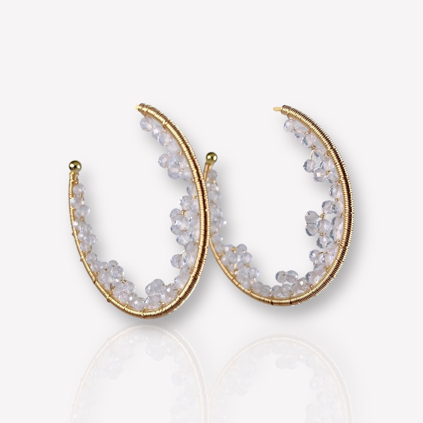 Moonstone Lace Cave Hoop Earrings