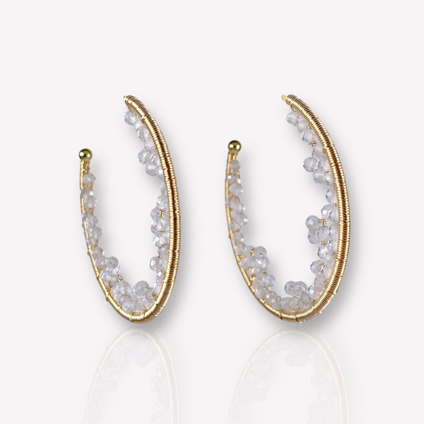 Moonstone Lace Cave Hoop Earrings