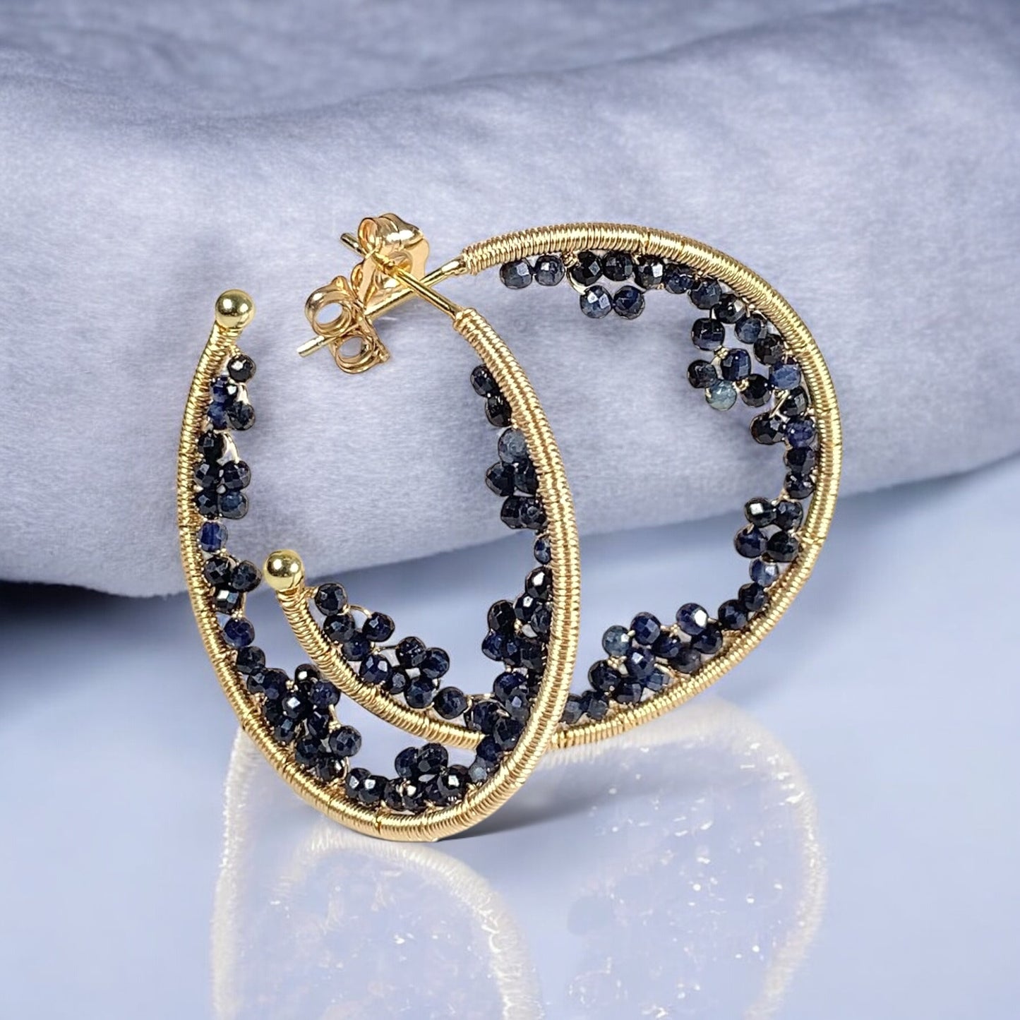 Sapphire Large Hoop Earrings