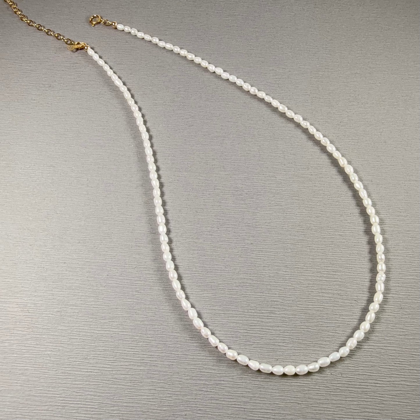 Tiny Rice Pearl Necklace