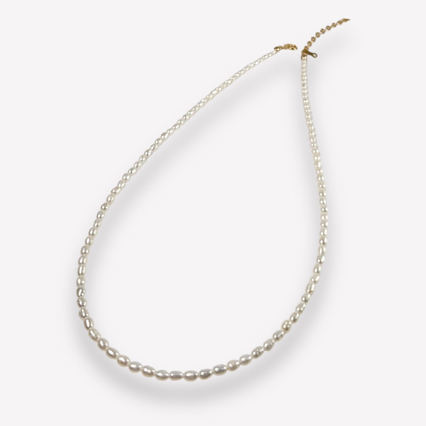Tiny Rice Pearl Necklace
