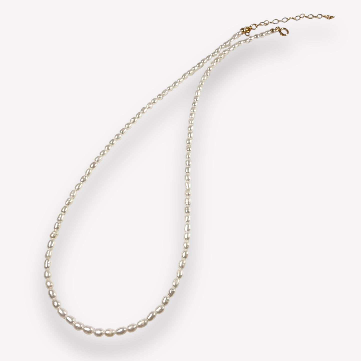 Tiny Rice Pearl Necklace