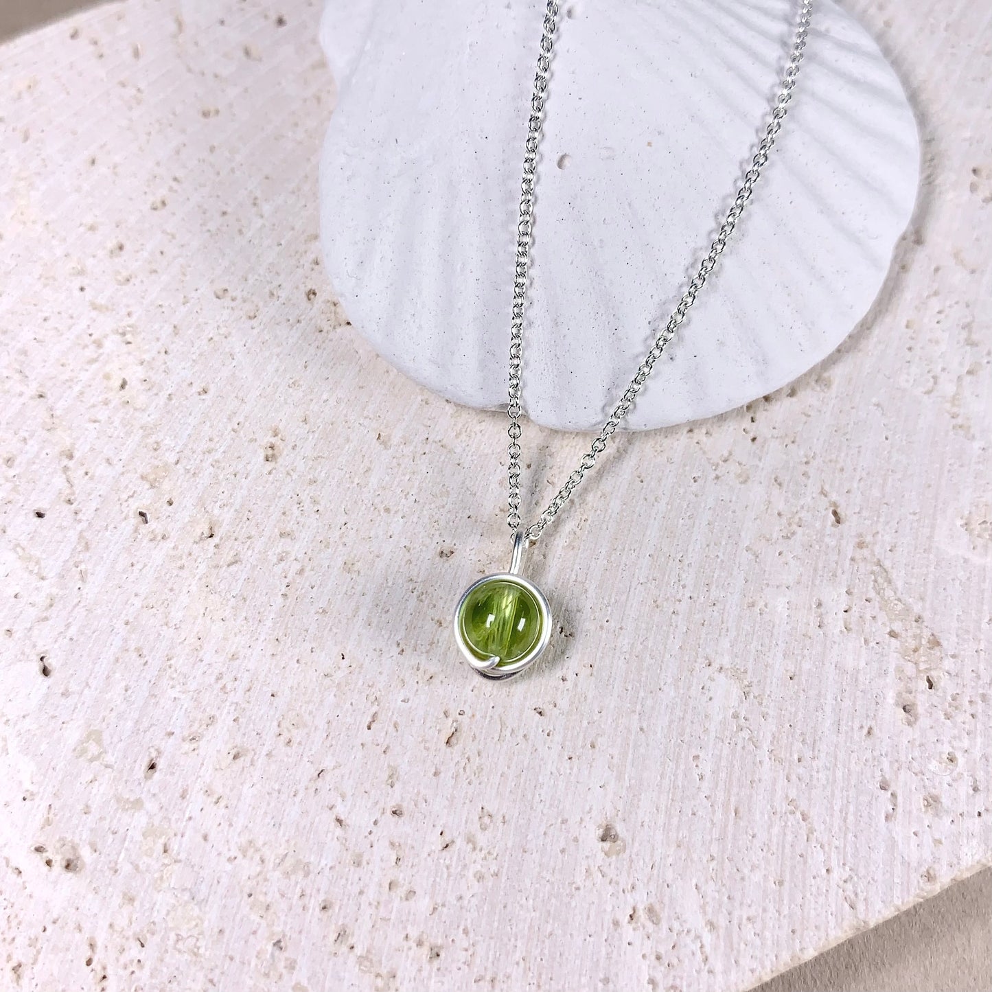 Peridot Pendant Necklace / August