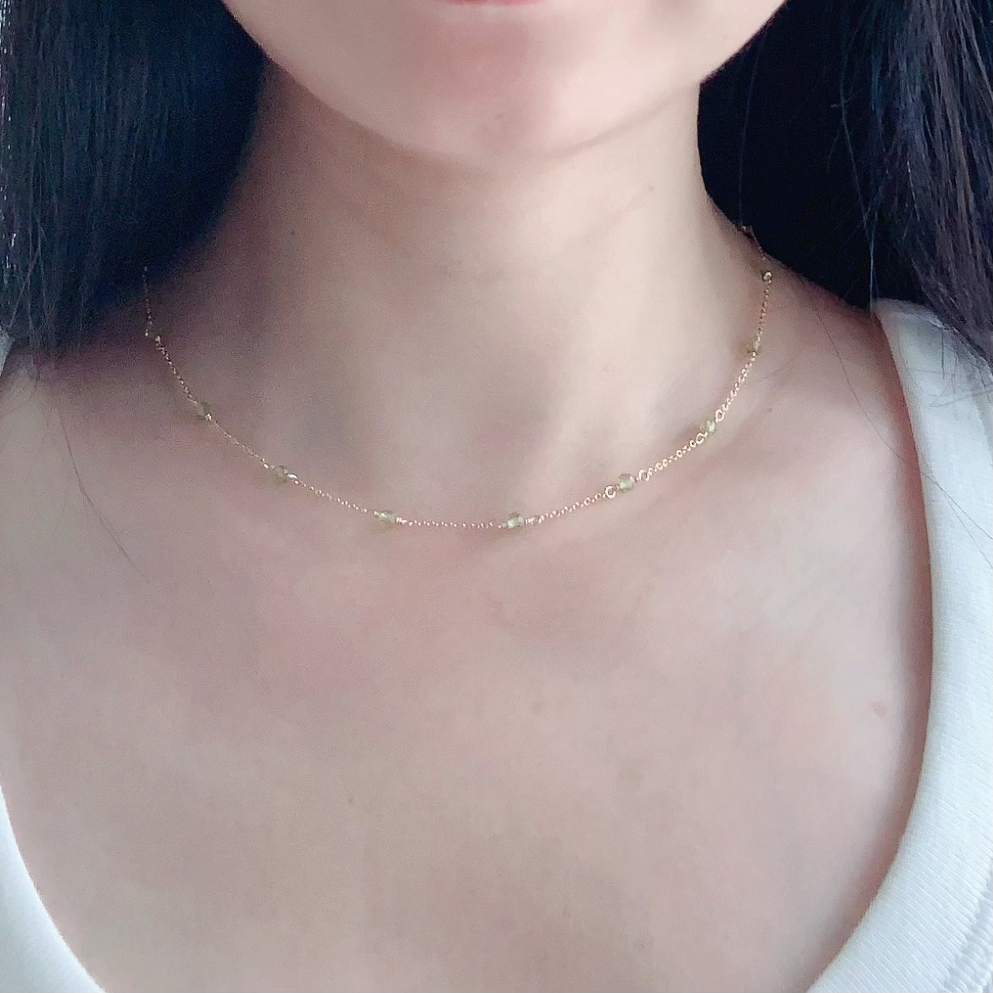 Peridot by the yard Necklace