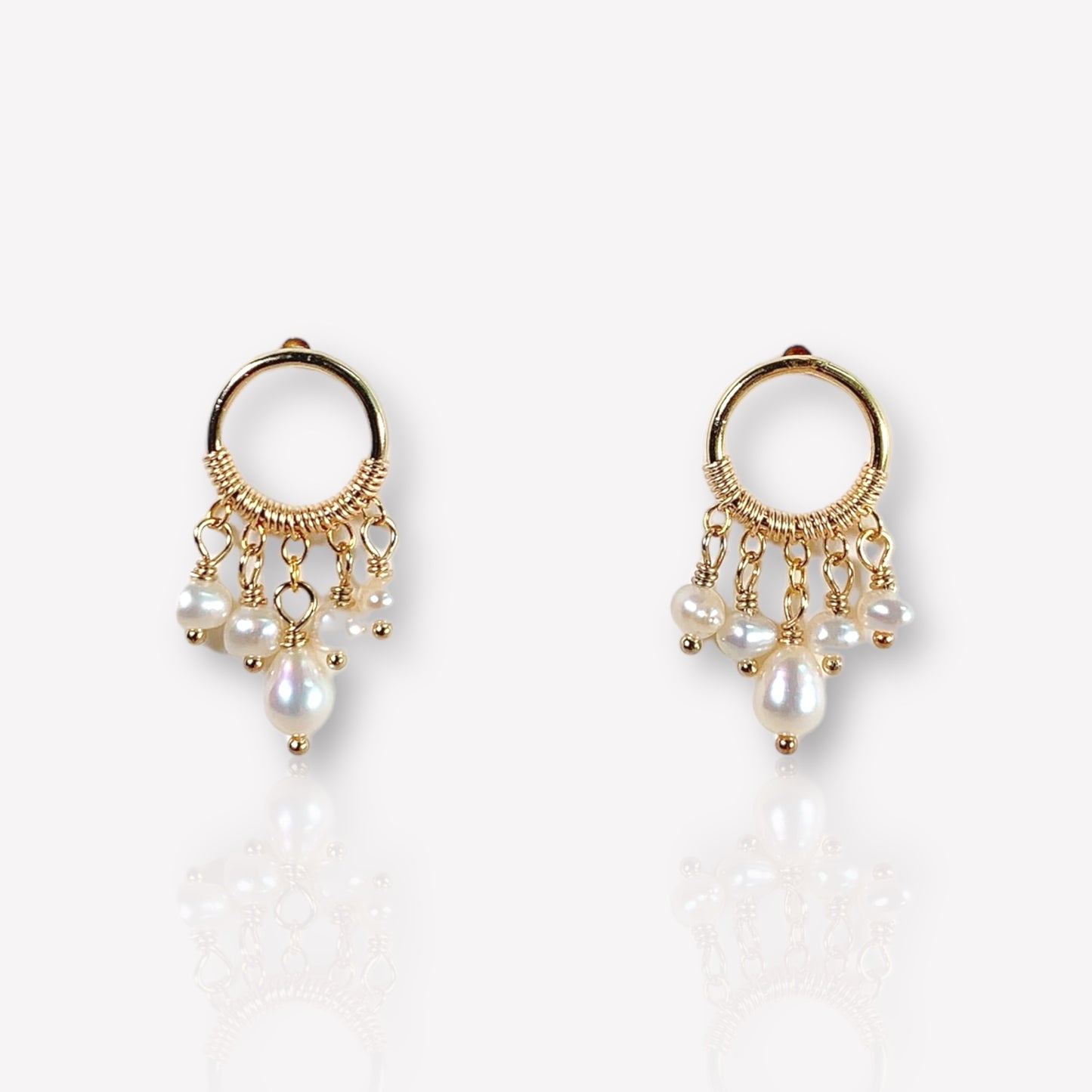 Halo Pearl Dangle Earrings