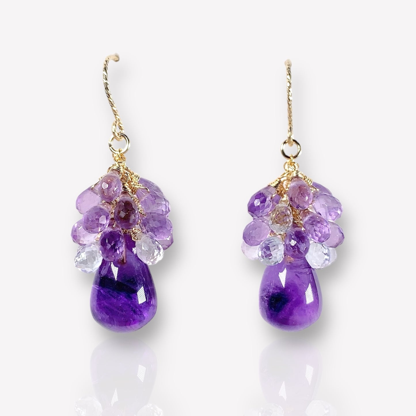 Amethyst Cluster Earrings