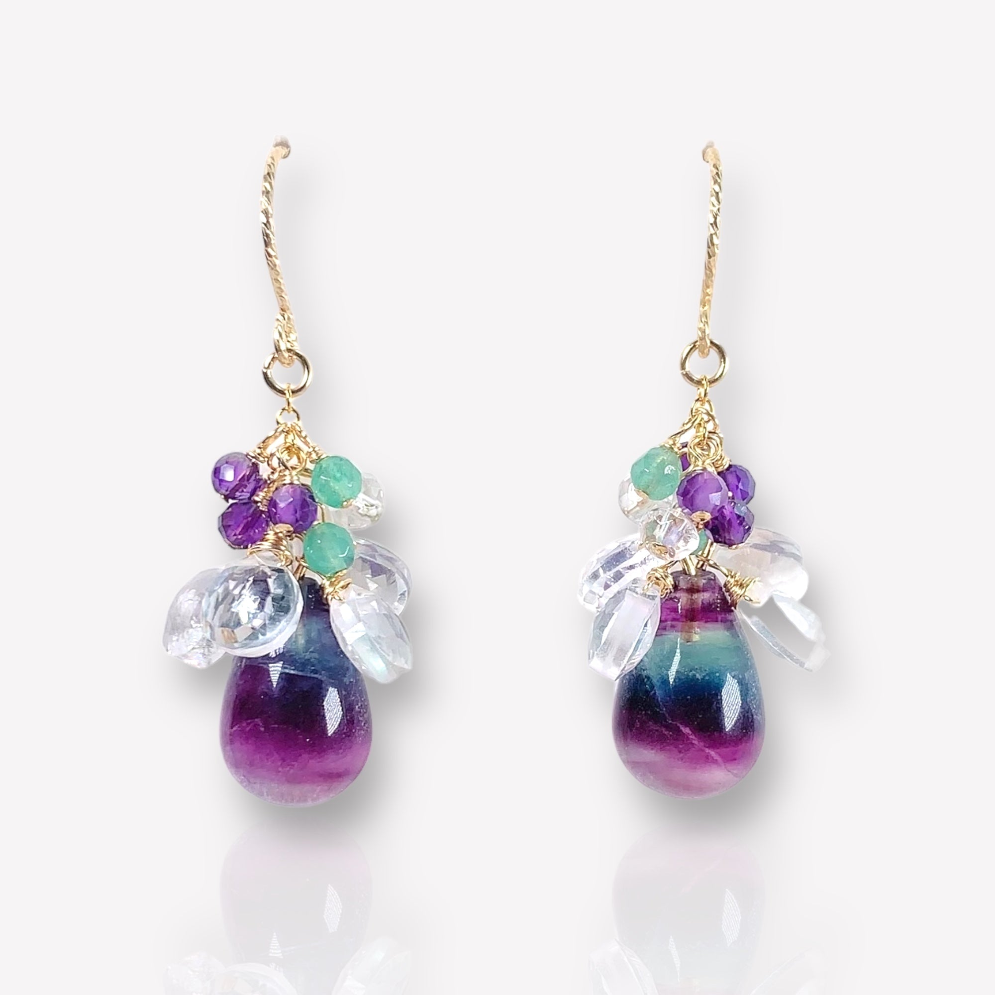 Outlet Smooth Fluorite drop earrings Modglam 119