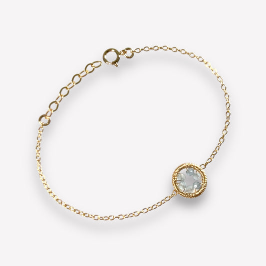 Halo Aquamarine Bracelet / March