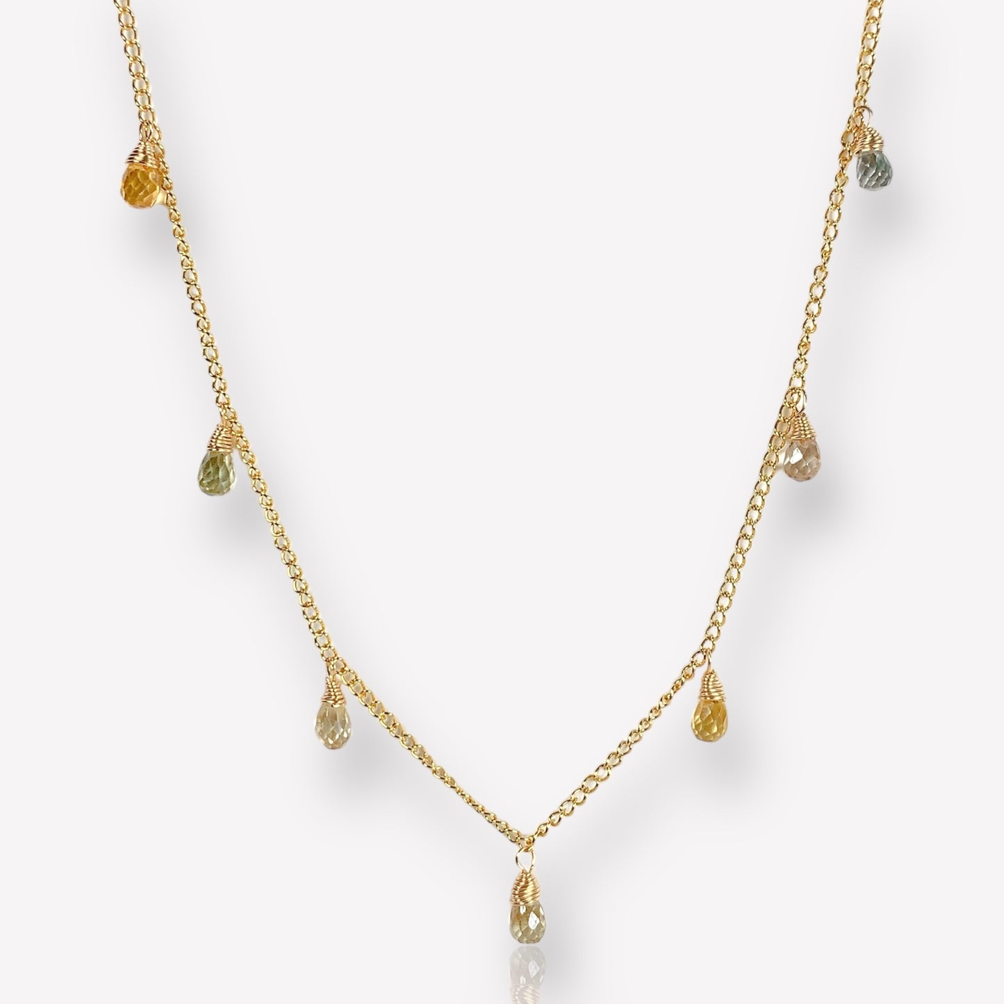 Zircon Round Dangle Necklace