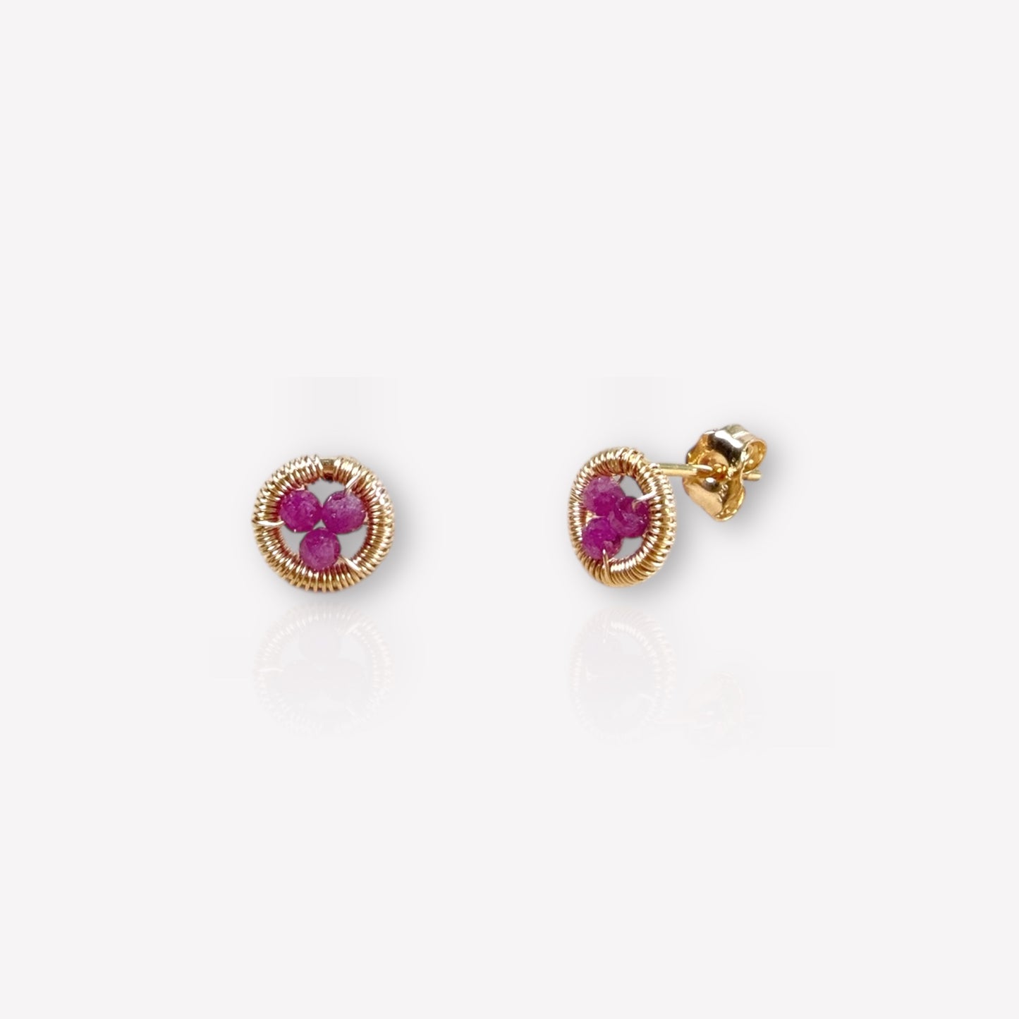 Halo Ruby Stud Earrings / July