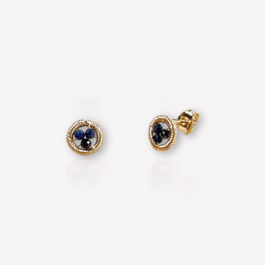 Halo Sapphire Stud Earrings / September