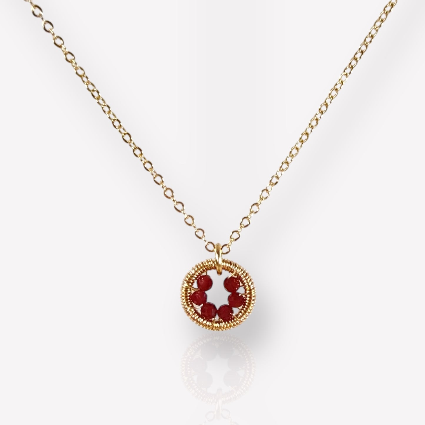 Halo Garnet Necklace / January