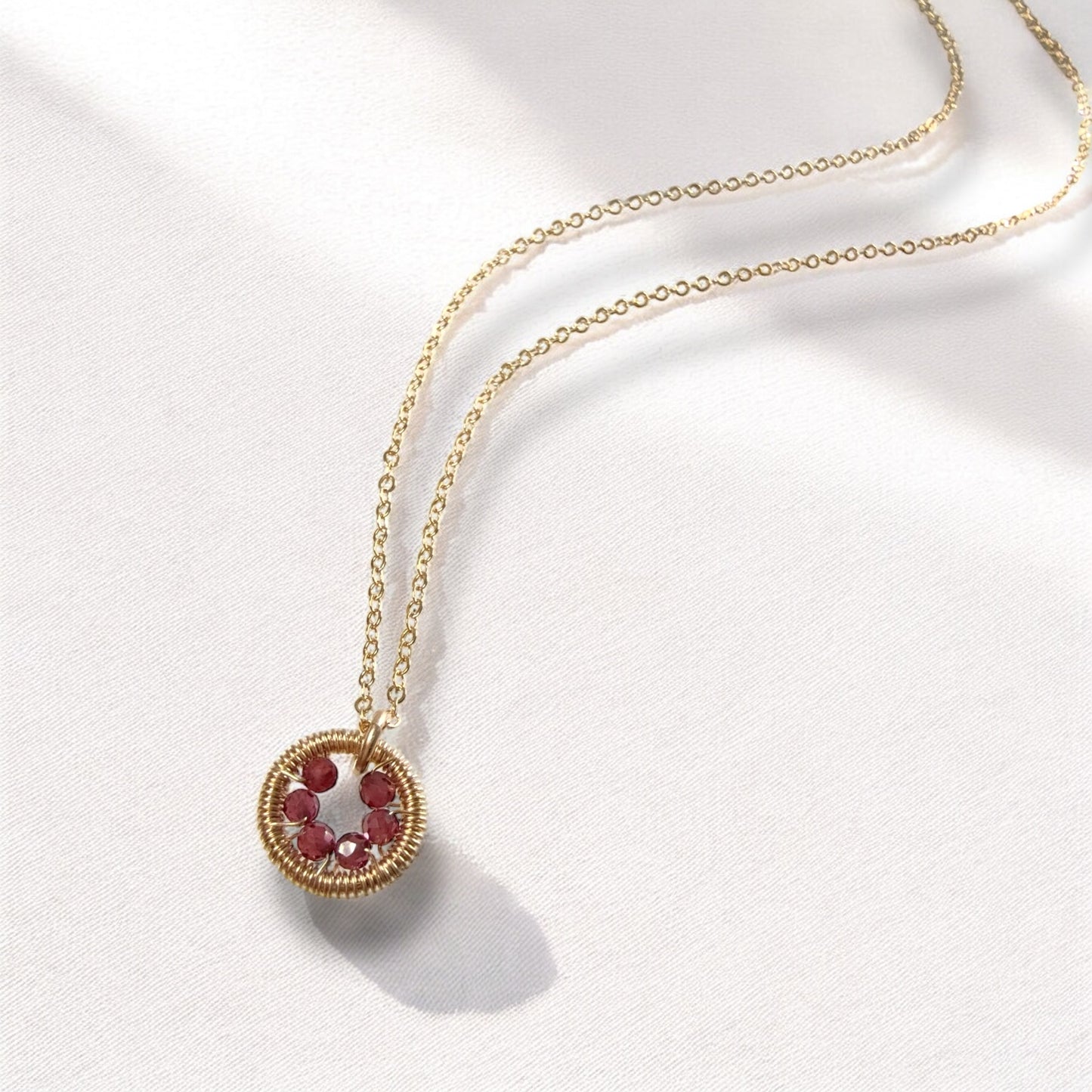 Halo Garnet Necklace / January