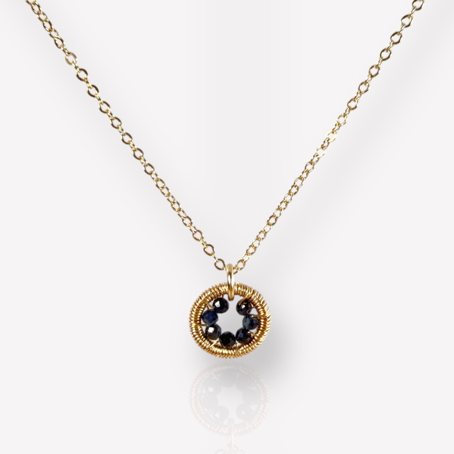Halo Sapphire Necklace / September