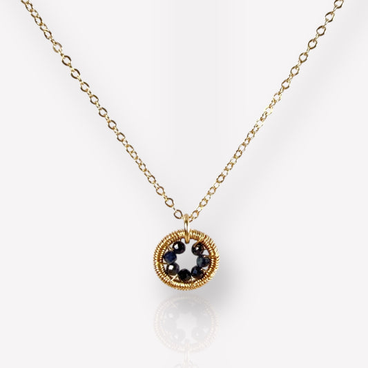 Halo Sapphire Necklace / September