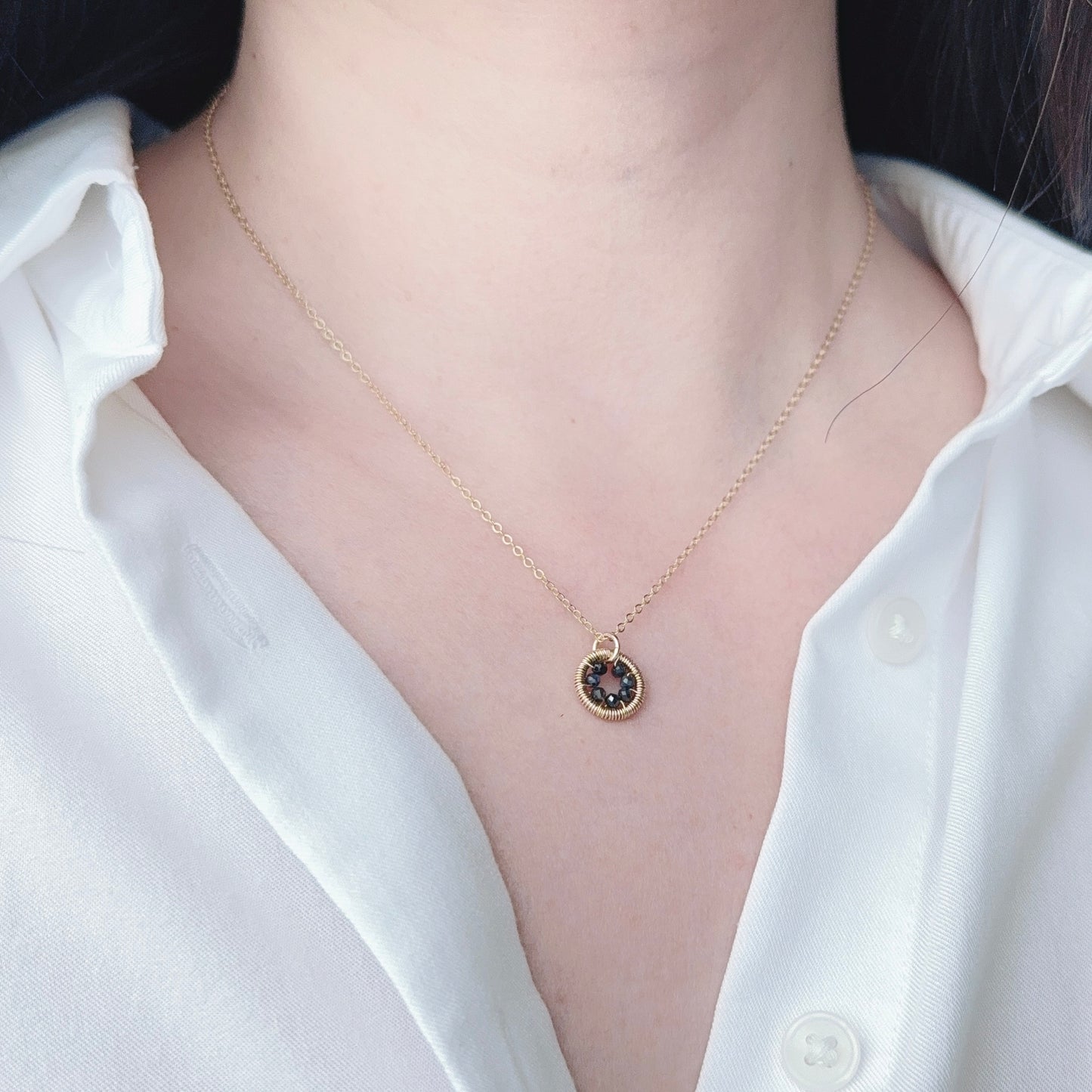 Halo Sapphire Necklace / September