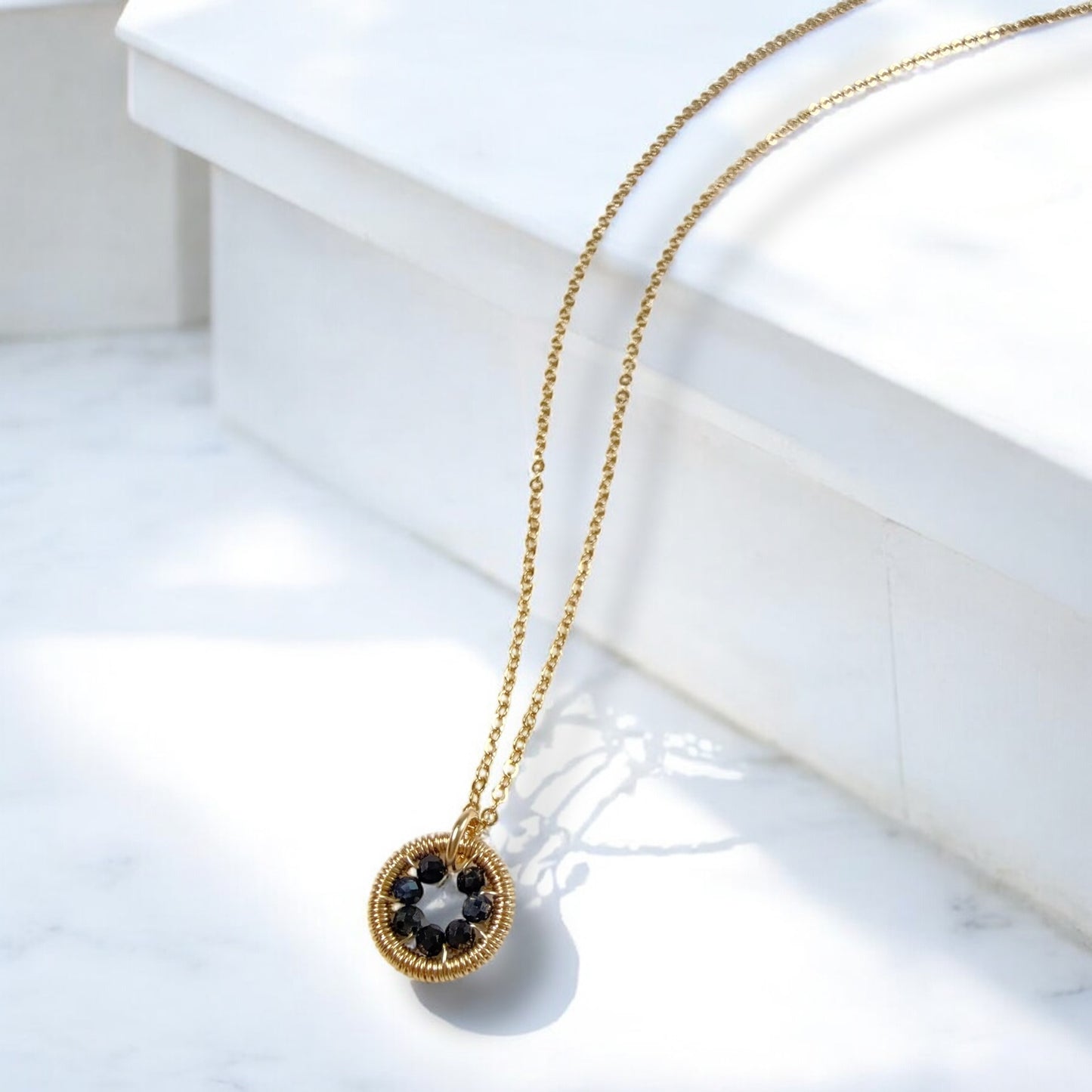 Halo Sapphire Necklace / September