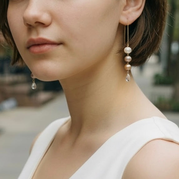 Long Pearl Earrings