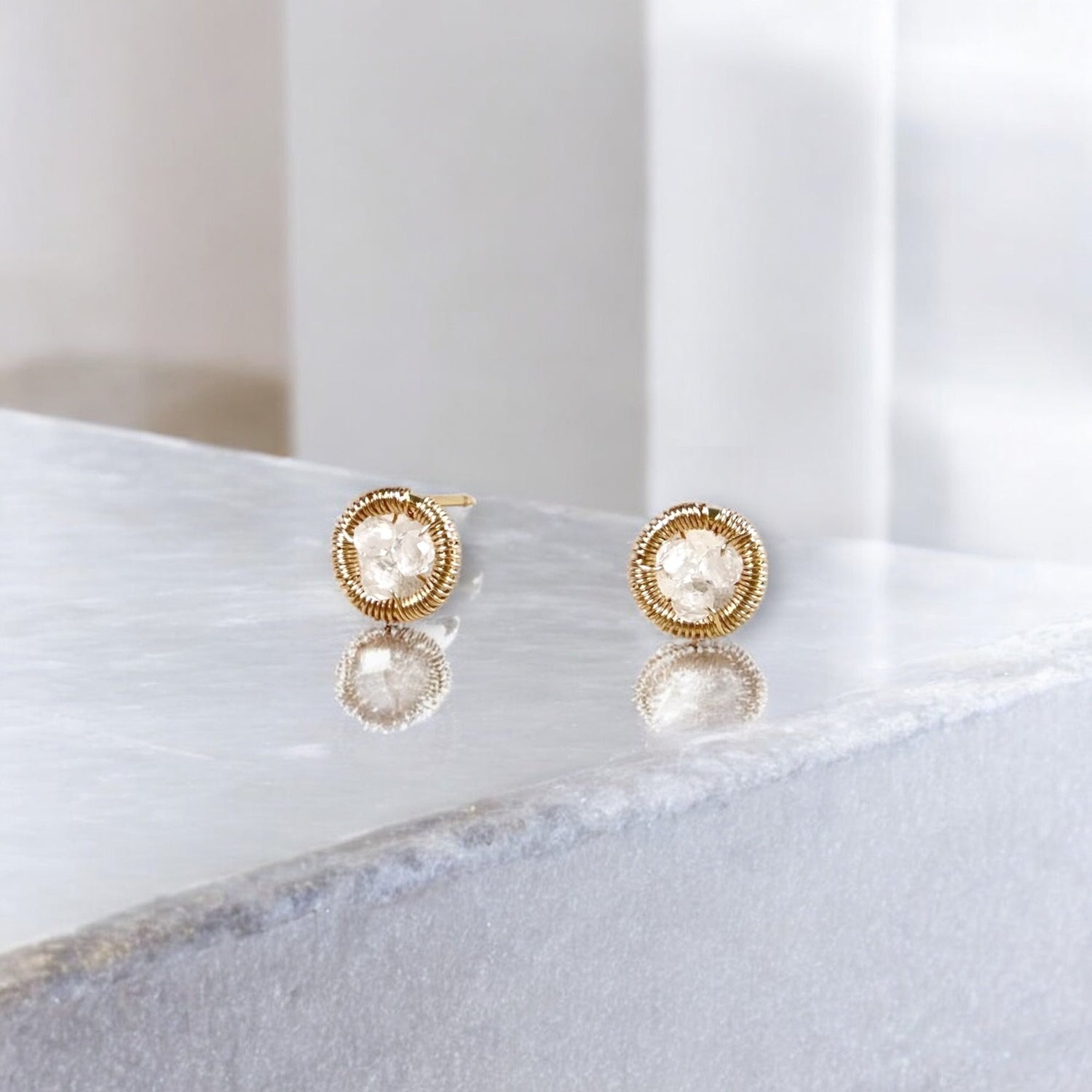 Halo Birthstone Earrings