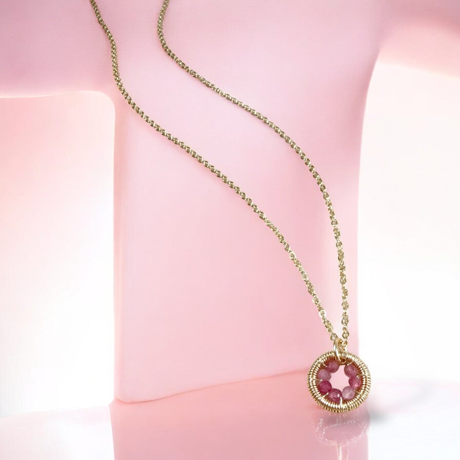 Halo Birthstone Necklaces