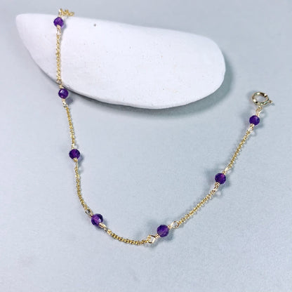 Amethyst by the yard Bracelet