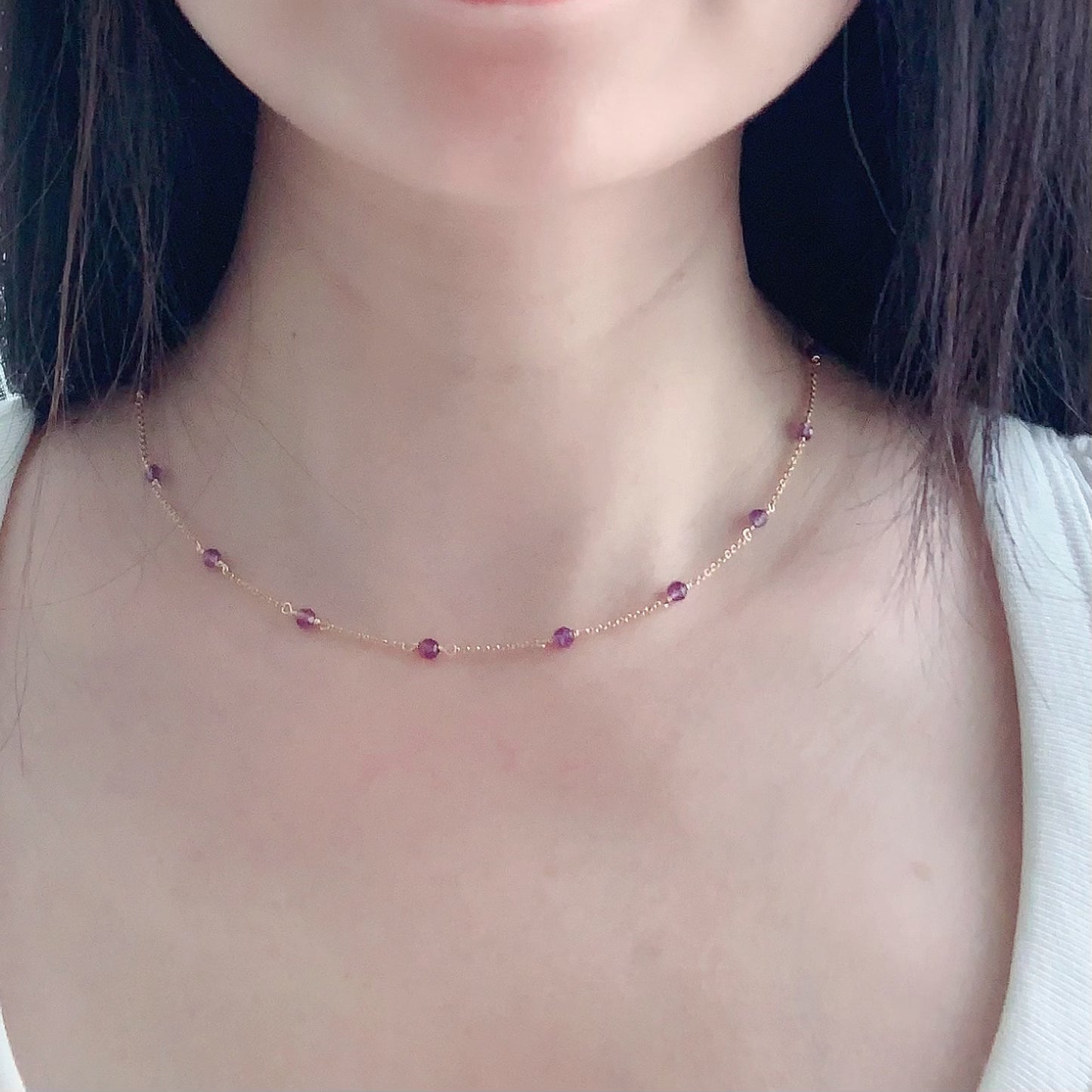 Amethyst by the yard Necklace