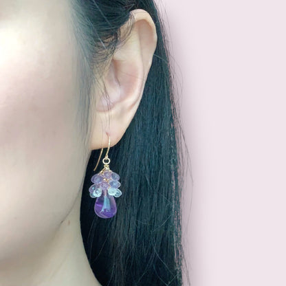 Amethyst Cluster Earrings