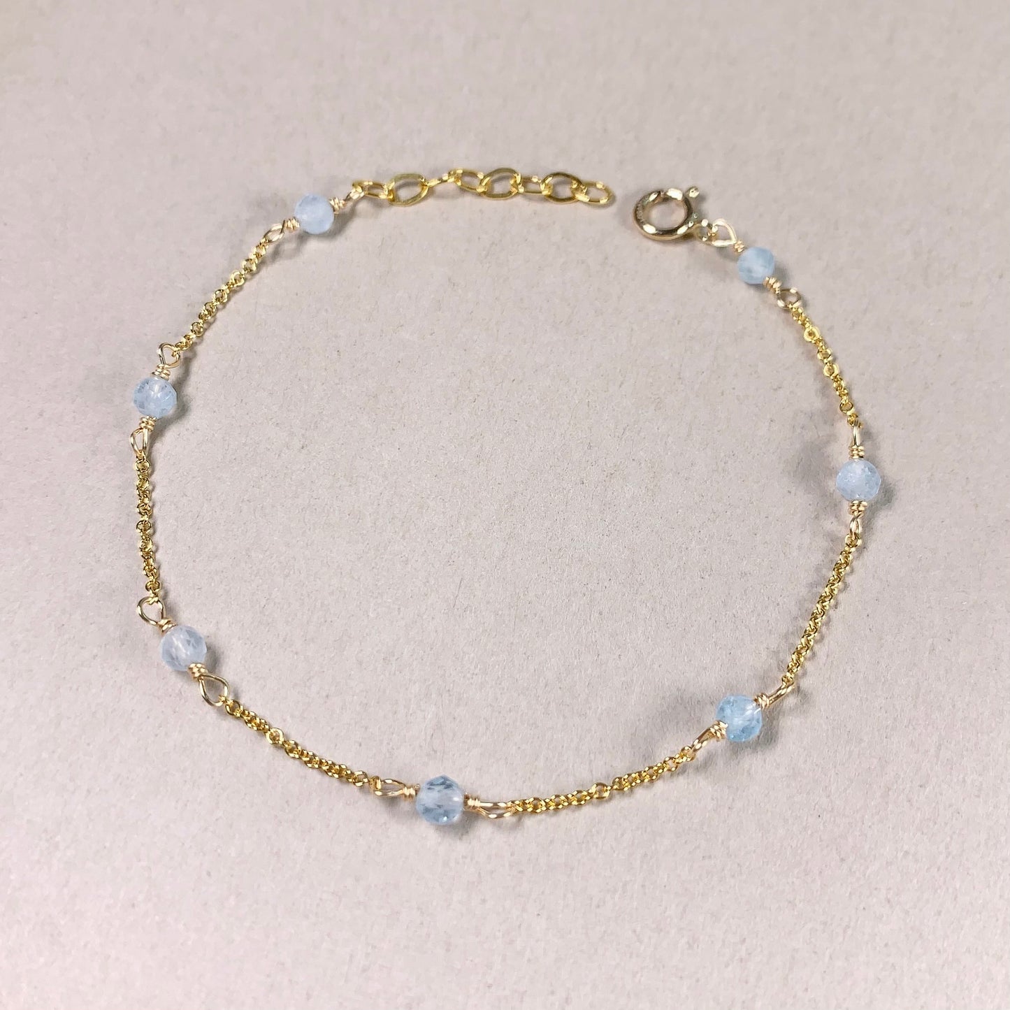 Aquamarine by the yard Bracelet