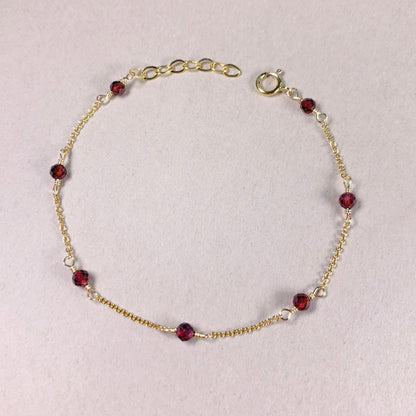 Garnet by the yard Bracelet