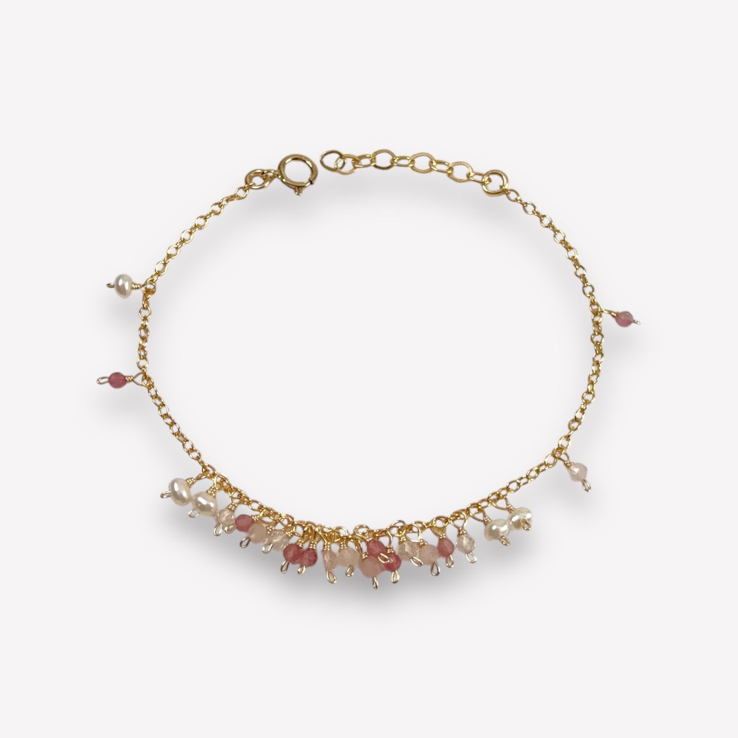Pinkly Little Beads Dangle Bracelet