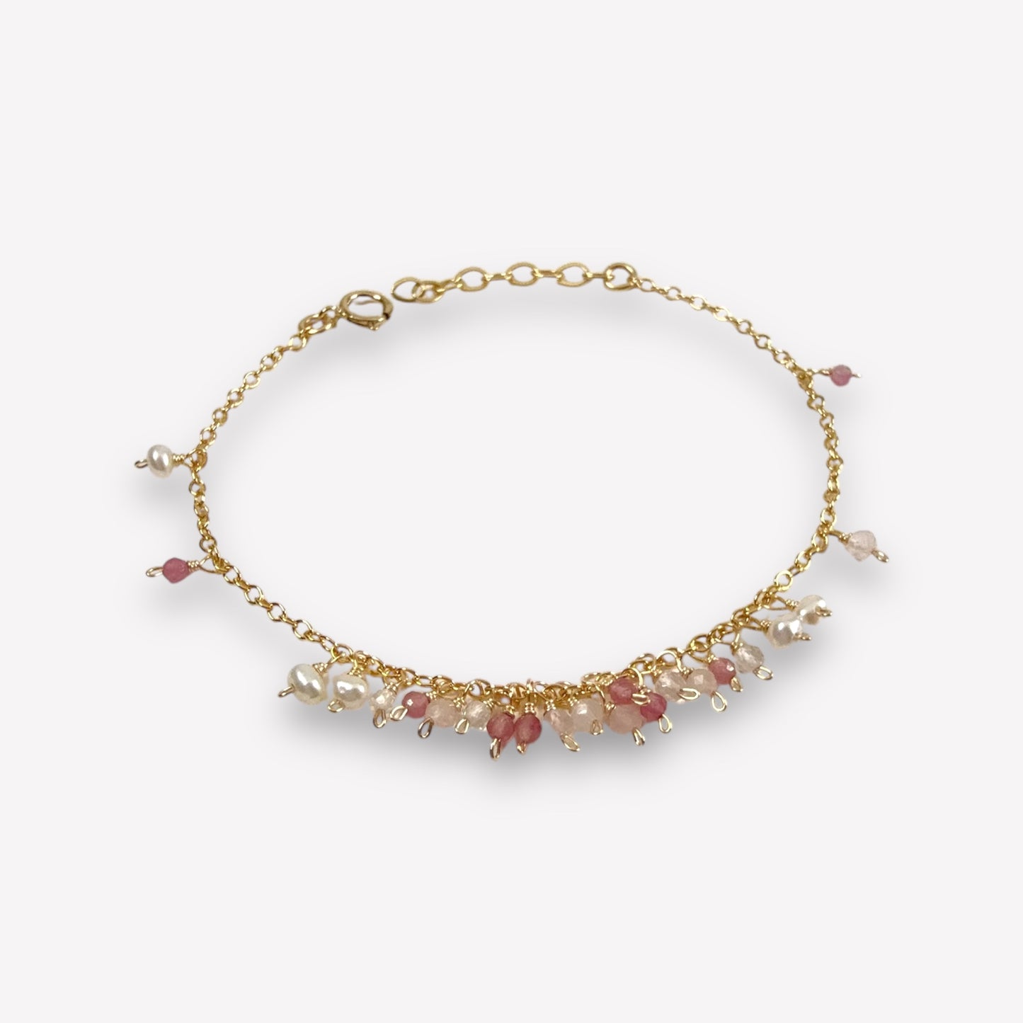 Pinkly Little Beads Dangle Bracelet