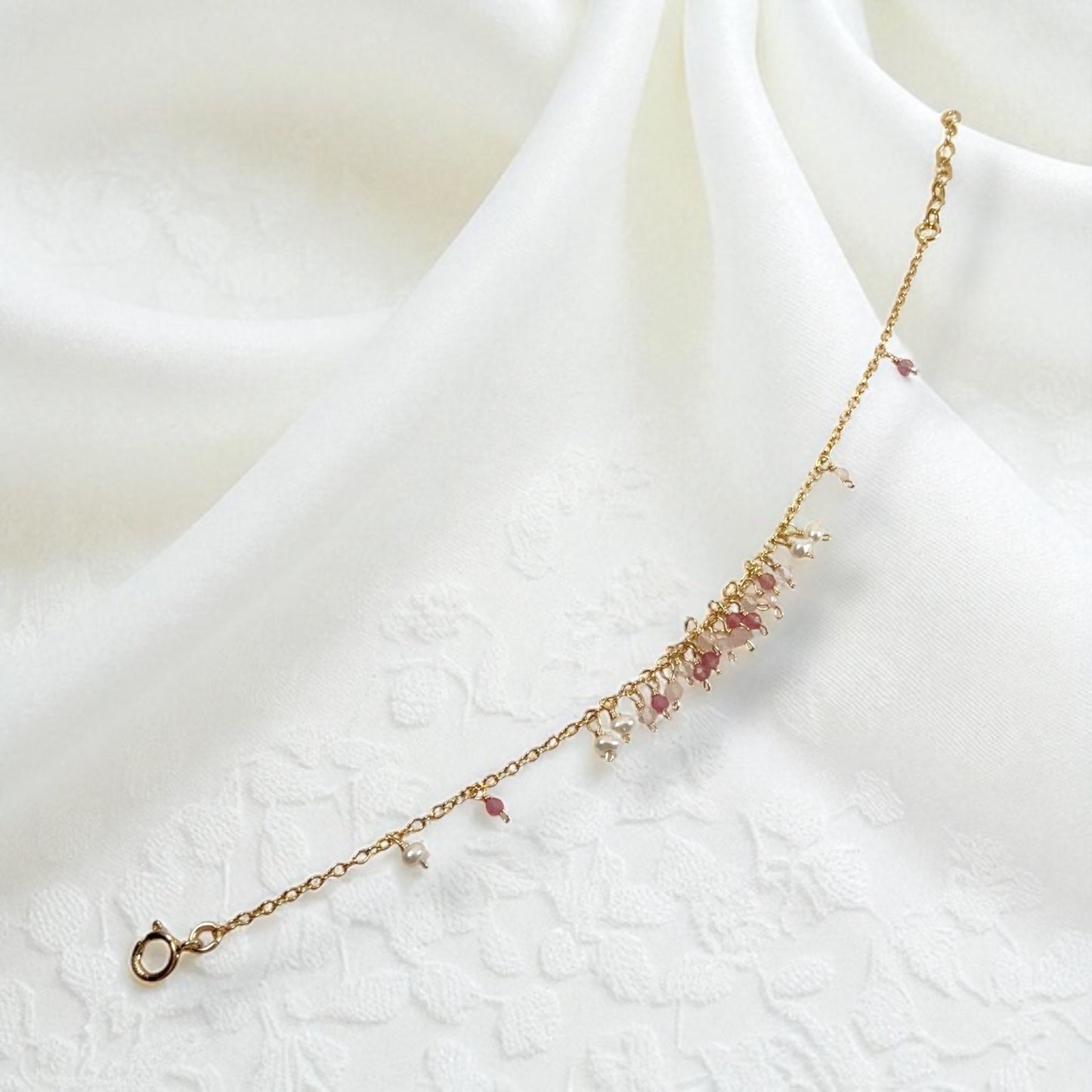 Pinkly Little Beads Dangle Bracelet