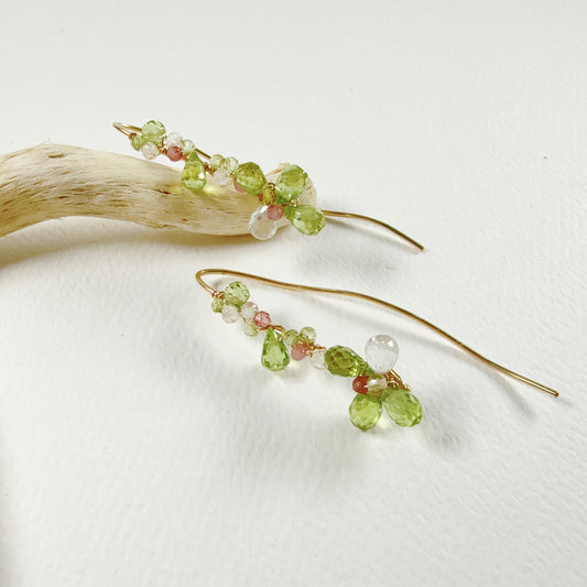 Peridot Floral Dangle Earrings