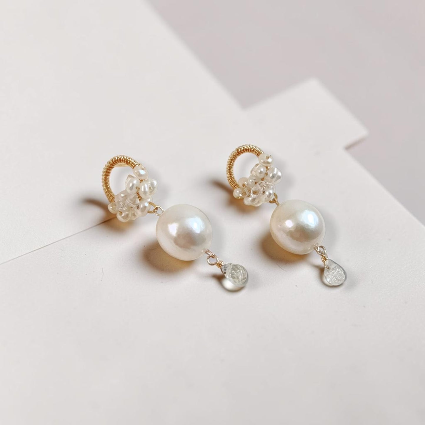 Baroque Pearl Loop Dangle Earrings