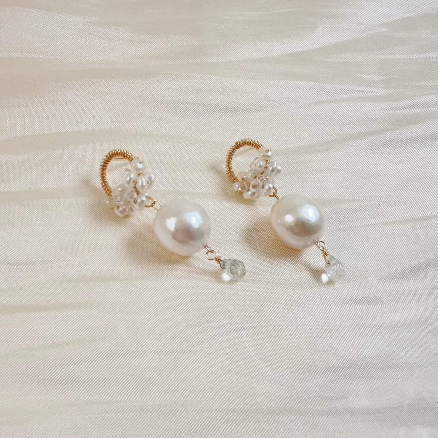 Baroque Pearl Loop Dangle Earrings